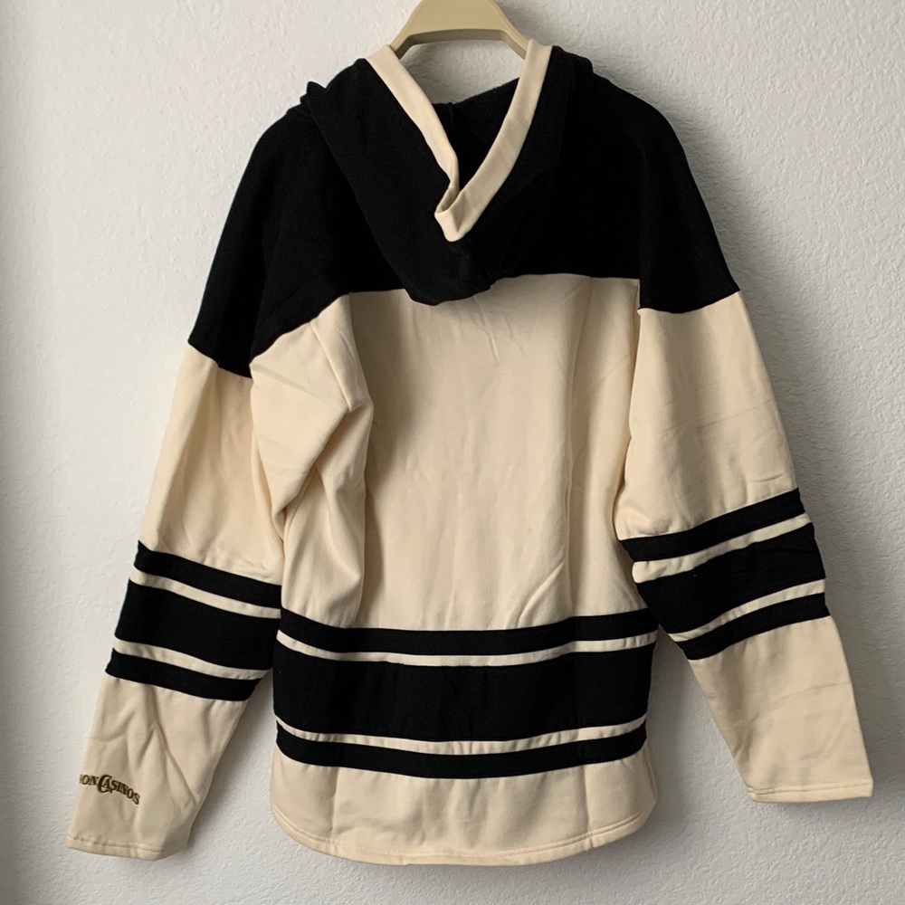 Black and Cream Hoodie with Golden Knights Hockey Logo - Picture 2 of 4